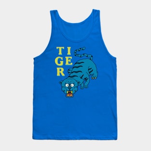 Japanese Tattoo style blue Tiger Tank Top